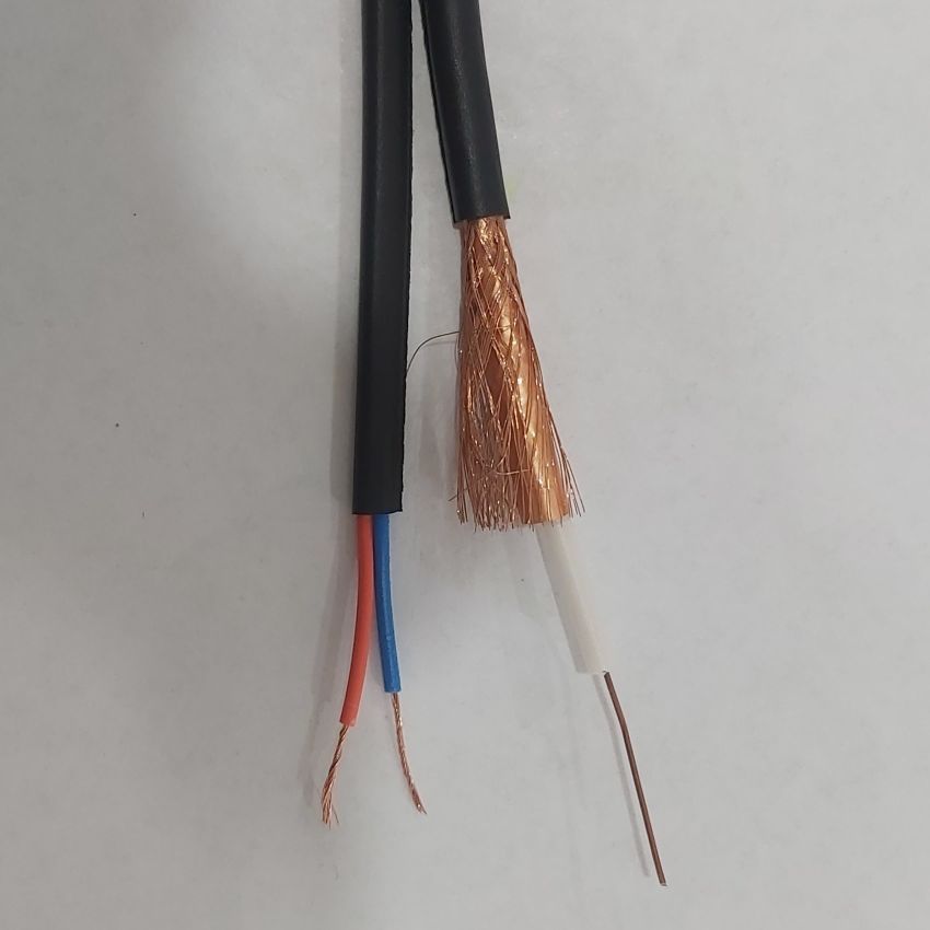کابل کواکسال ترکیبی RG59، مغز مس 0.7، شیلد 96، برق 0.75*2